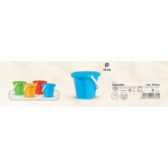 Balde praia simples redondo 18*16cm 0380