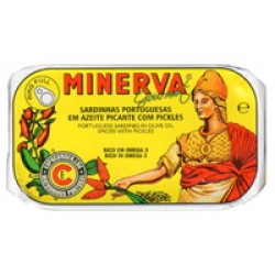 Minerva sardinhas em azeite picante gourmet 120gr