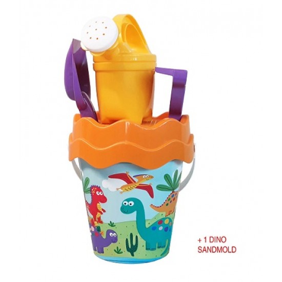 Balde praia criança c\acessórios d17cm 1335-dino