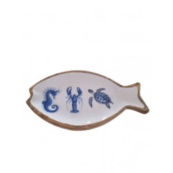 Peça madeira fauna travessa peixe 35*19*2.5 cm  242219C
