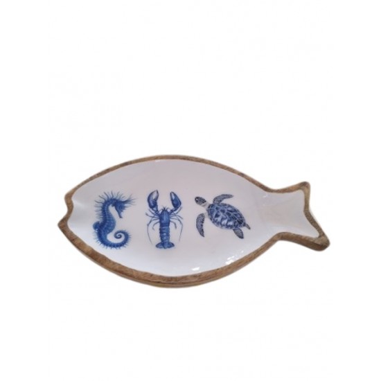 Peça madeira fauna travessa peixe 35*19*2.5 cm  242219C
