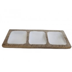 Peça em madeira tabua c\3 divisões 35.5*13*2cm cl2814
