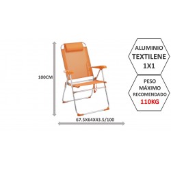 Cadeira alta alumínio fixa 67.5X64X43.5/100 382904