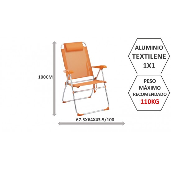Cadeira alta alumínio fixa 67.5X64X43.5/100 382904