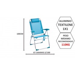 Cadeira alta alumínio fixa  67.5X64X43.5/100 383346
