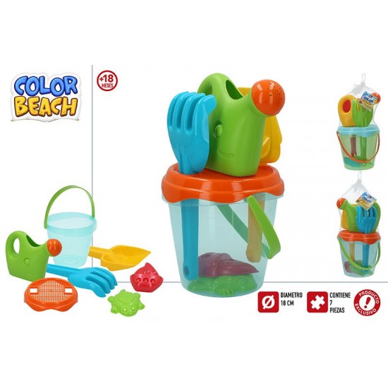 Balde praia c\acessorios d18cm 43503