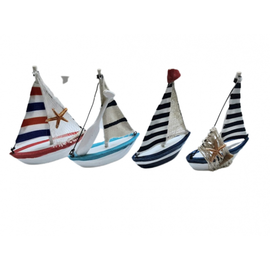 Barco madeira c\velas 12cm 465001