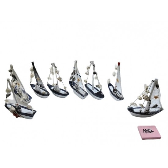 Barcos madeira c\velas 11cm 465002 