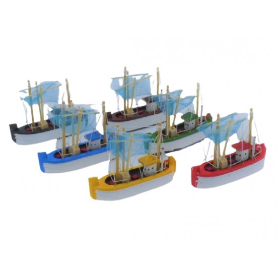 Barcos madeira c\velas 12cm 465003