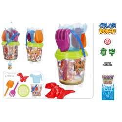 Balde praia criança c\acessórios d18cm 47791