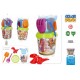 Balde praia criança c\acessórios d18cm 47791