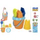 Balde praia liso c\ acessórios e bolsa 18cm 49269