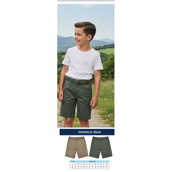 Bermudas criança nisko 2 cores 6-16 anos 5545C
