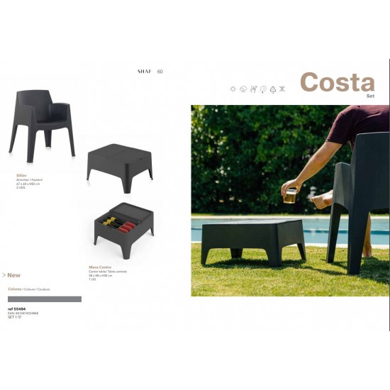 Conjunto de piscina costa antracita 55484