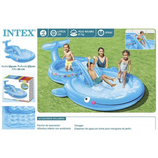 Piscina insuflável baleia 373*234*99cm 57176