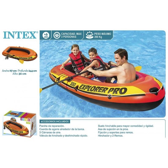 Barco insuflável para 3 pessoas 117*244*36cm 58358