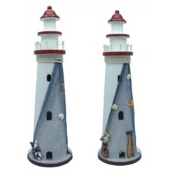 Farol em madeira vermelho 17*50cm 604011