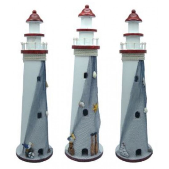 Farol em madeira vermelho 60cm 605018
