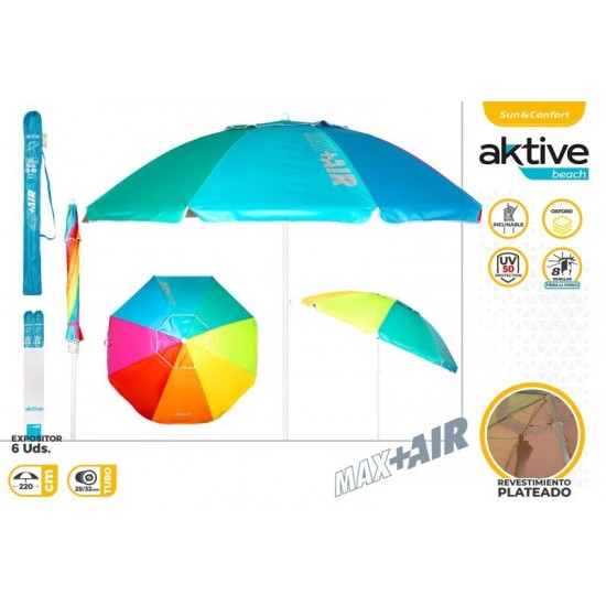 Chapéu sol 220cm em ferro 28/32cm c\ respirador 62222