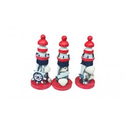 Farol em madeira vermelho 13×5cm 656003