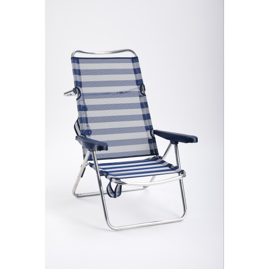 Cadeira alta areia 95x35x67 cm c\posições alumínio 670ALF 