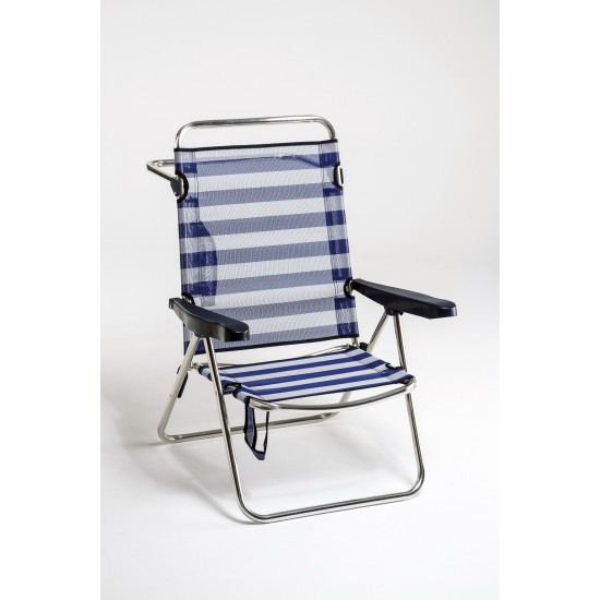 Cadeira areia alta alumínio faz cama 88*35*67 671ALF