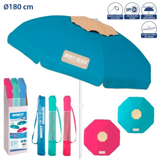 Chapéu de sol alumínio 180cm em poliéster 703784
