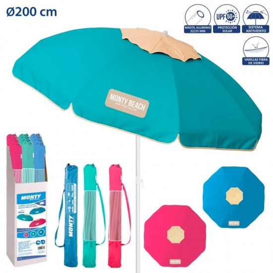 Chapéu de sol alumínio 200cm c\respirador varetas fb 703785