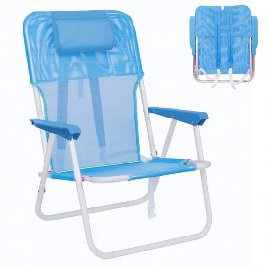 Cadeira areia ferro fixa c\almofada mochila 55*38*64cm 703914