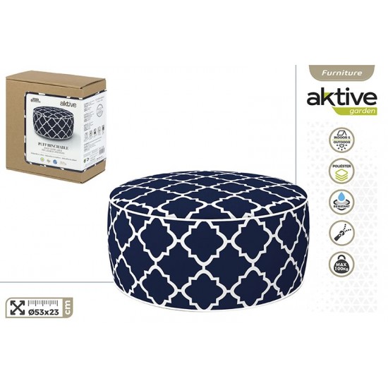 Puf insuflável em azul d53*23cm 79033