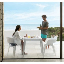 Mesa de rua quadrada simples cor branca 70*70*75cm 80793