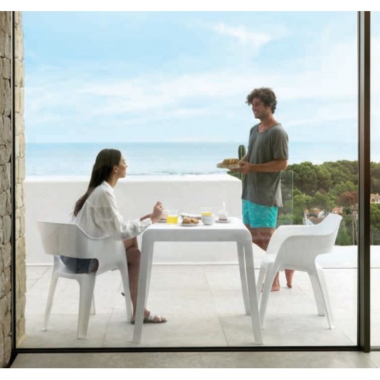 Mesa de rua quadrada simples cor branca 70*70*75cm 80793