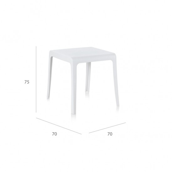Mesa de rua quadrada simples cor branca 70*70*75cm 80793