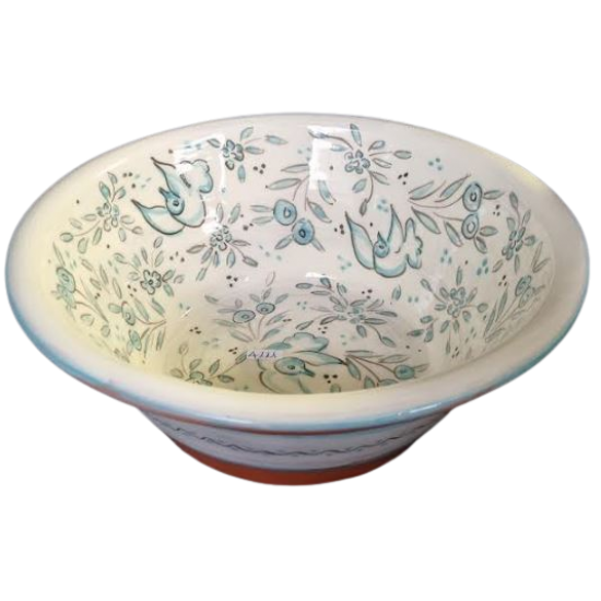 Barro em Alguidar pintado 10*27cm a111