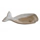 Cor Pastel - Baleia em louça areia 20*6.5*3cm as1036-20