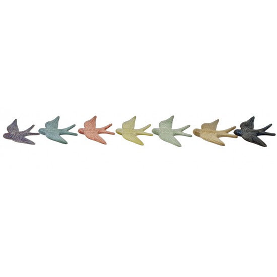 Cor Pastel - Andorinha em loiça coloridas 12*14*2cm - AS555-13