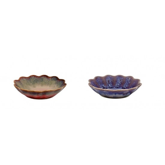 Cor Pastel - Taça oval gomos peq. loiça sort. 18*16.5*4.5cm - AS7101-18