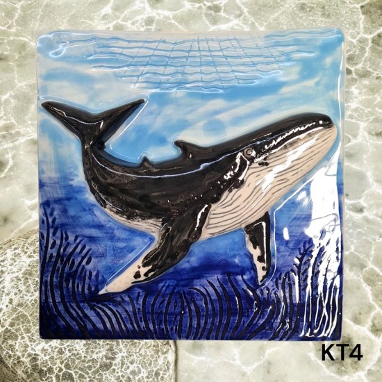 Azulejo com relevo 15*15cm baleia 