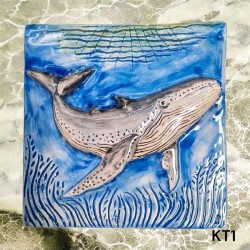 Azulejo com relevo 15*15cm baleia 