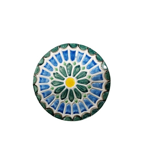 Base de tachos em louça relevo colorido d18cm brr