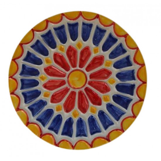Base de tachos em louça relevo colorido d18cm brr