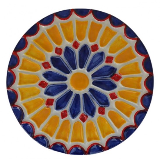 Base de tachos em louça relevo colorido d18cm brr