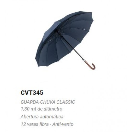 Chapéu de chuva preto clássico - CVT345