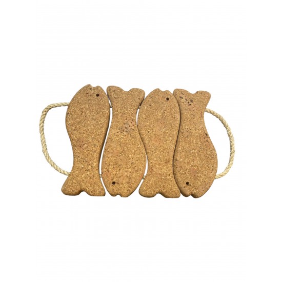 Base cortiça 4 sardinhas c\corda 25*18cm*2mm bp043
