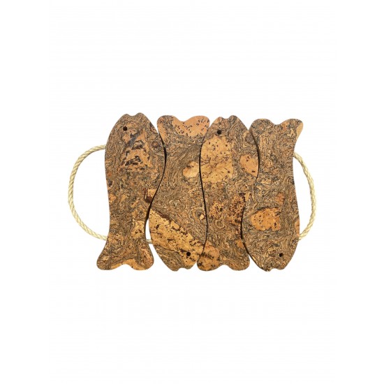 Base cortiça 4 sardinhas c\corda 25*18cm*2mm bp043