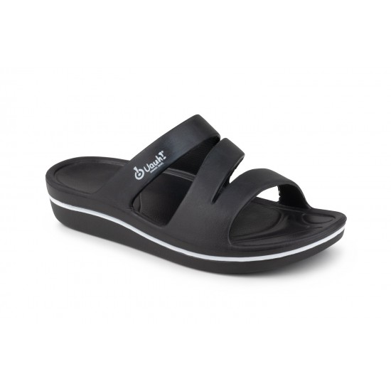 Chinelo senhora c\cunha  preto entrelaçados 35-41 ji50pt