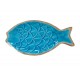 Peça madeira azul travessa peixe 35*19*2,5 - 242219A