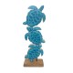 Peça madeira azul tartarugas 39,5*15*6,5 - 242522A 