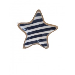 Peça madeira riscas estrela 21,5*20*2,5 - 24F515B