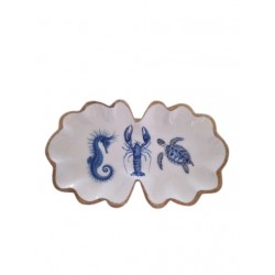 Peça madeira fauna marinha petisqueira 28*17*2,5cm - 24F519C